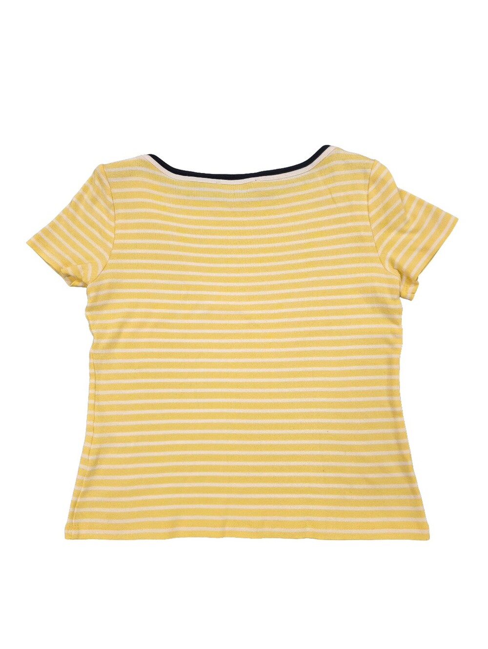 Tommy Hilfiger Yellow & White Striped Short Sleeve Top - Size M - Picture 2 of 7